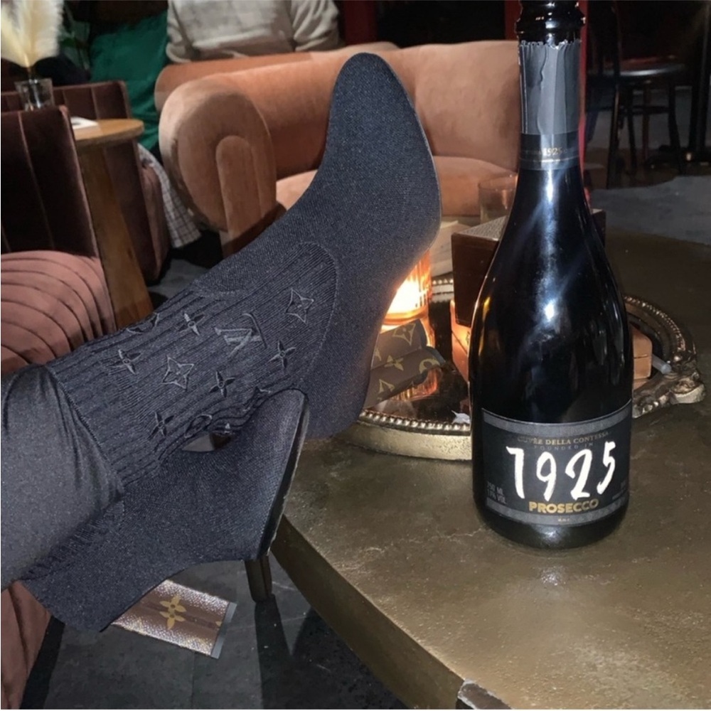 Black Sock LOUIS VUITTON heeled boots